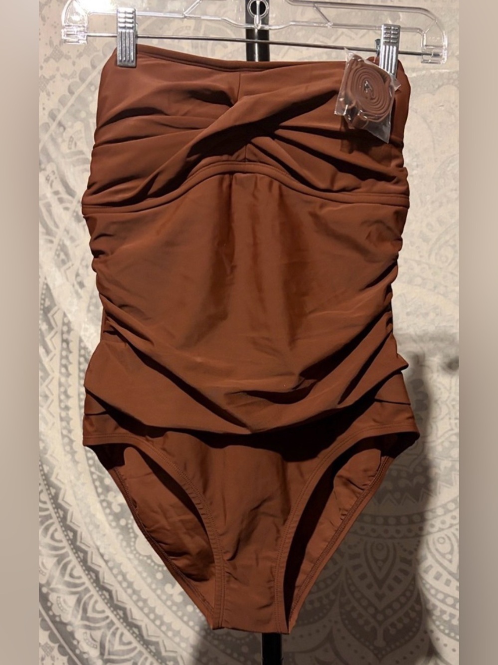🌊 NWT Kona Sol Brown Ruched One-Piece Swimsuit - Tummy Control | XS & Med Avail🤎